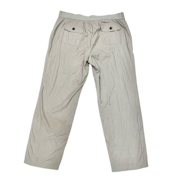 St John grey / nude drawstring waist lightweight track pants pockets size 12 - Picture 2 of 15